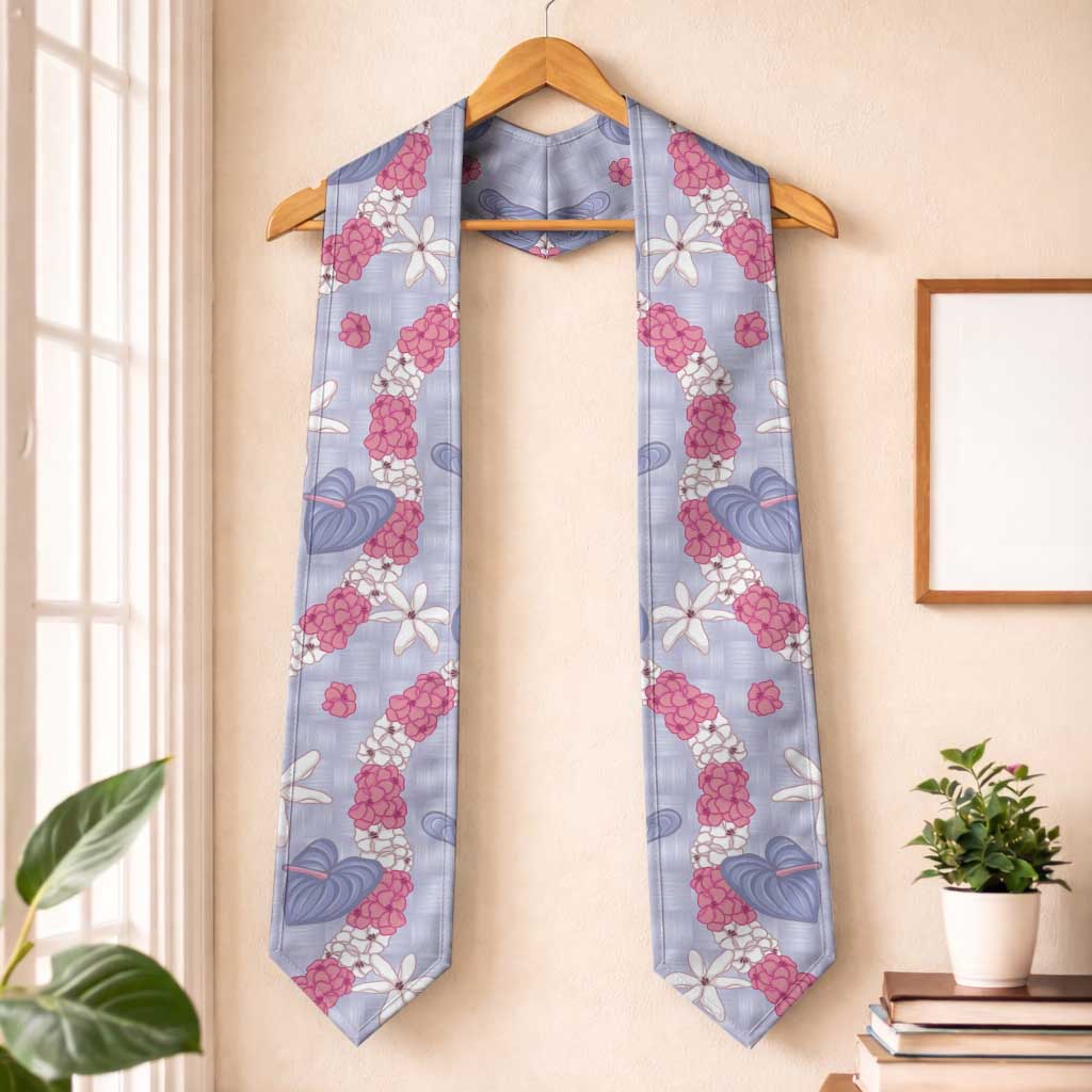 Hawaii Anthurium Tiare Pikake Lei Graduation Stole Poni Lauhala Art Pattern