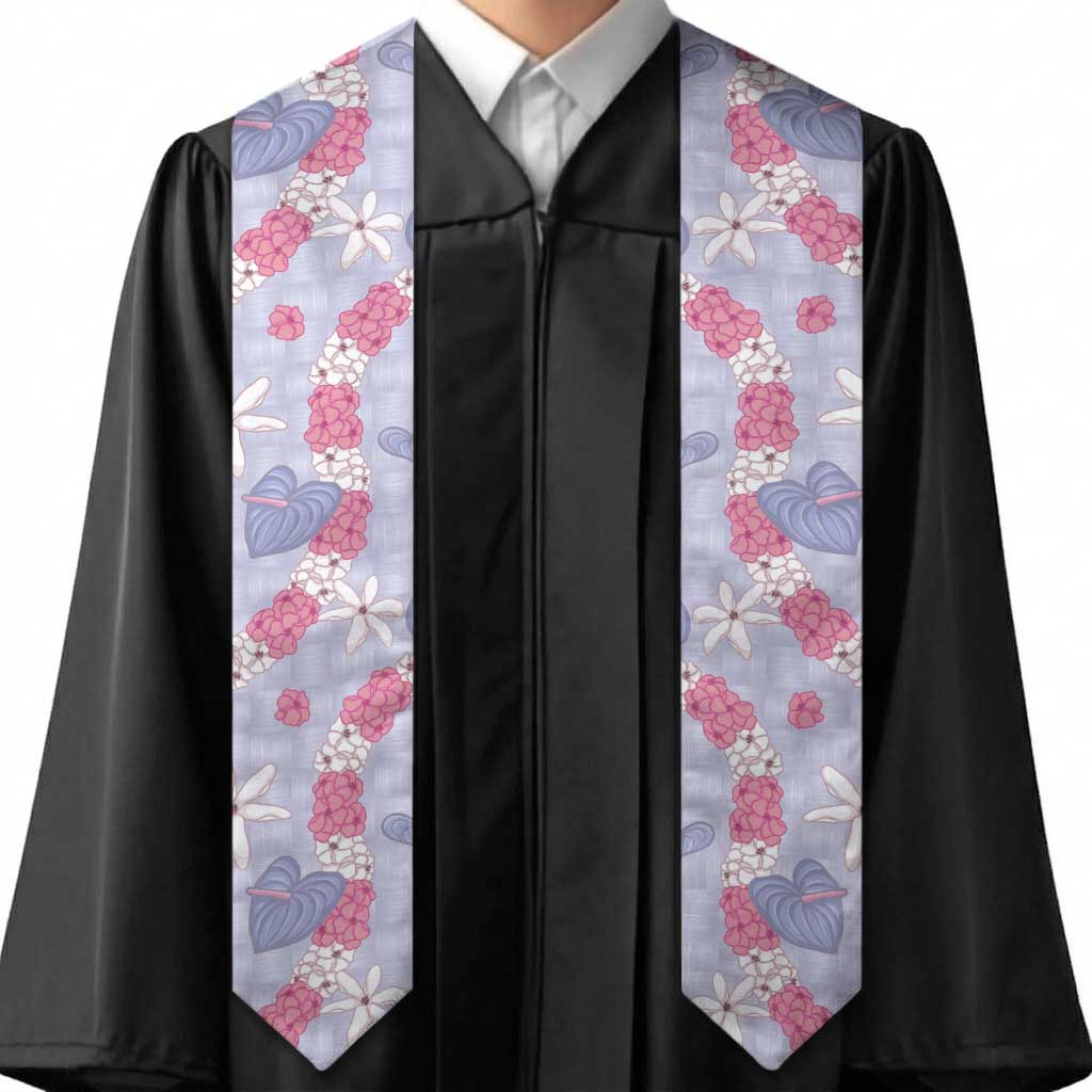 Hawaii Anthurium Tiare Pikake Lei Graduation Stole Poni Lauhala Art Pattern
