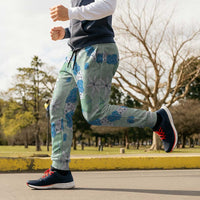 Hawaii Anthurium Tiare Pikake Lei Jogger Pants Omaomao Lauhala Art Pattern