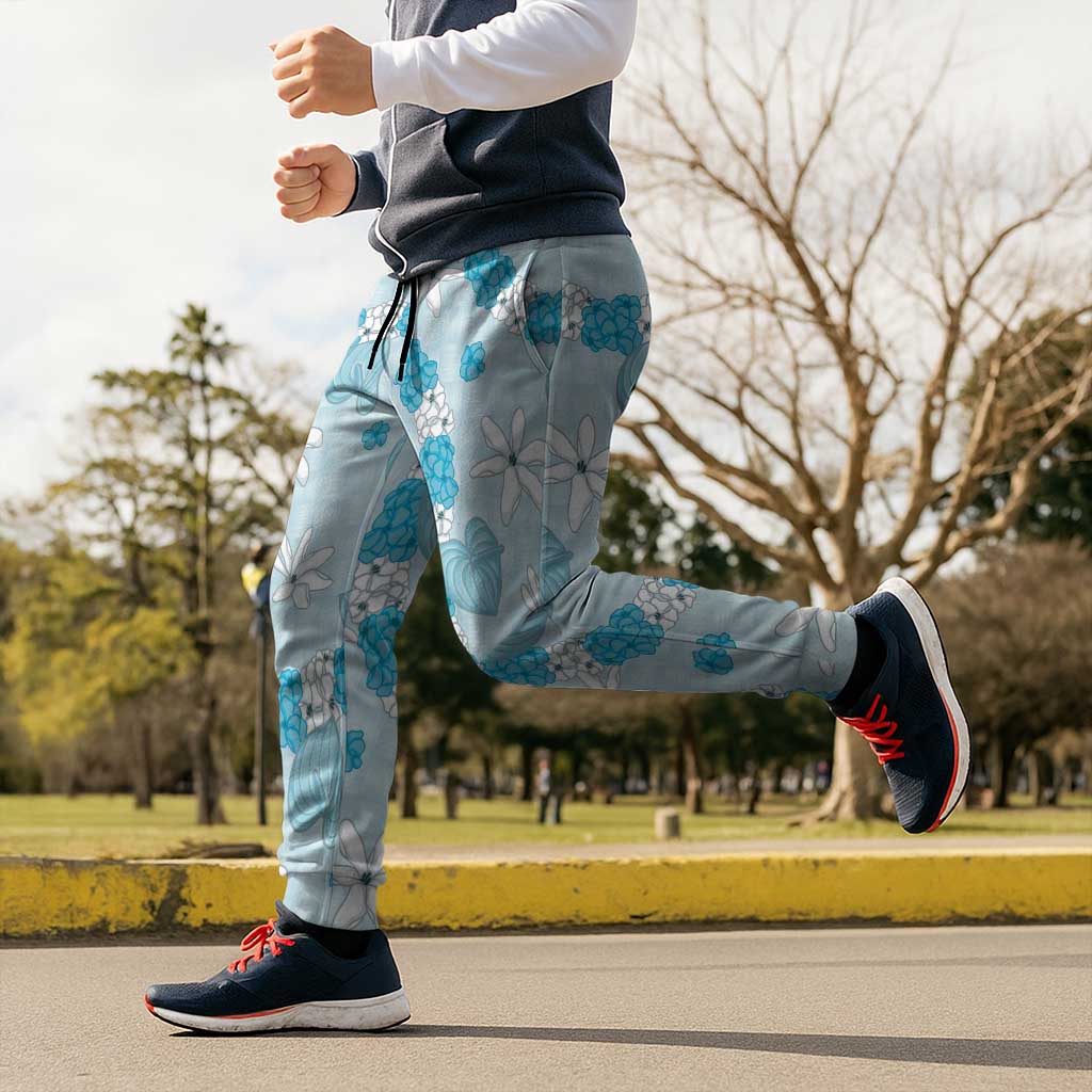 Hawaii Anthurium Tiare Pikake Lei Jogger Pants UliUli Lauhala Art Pattern