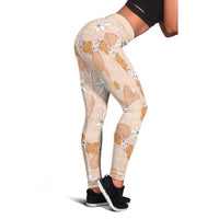 Hawaii Anthurium Tiare Pikake Lei Leggings Alani Lauhala Art Pattern
