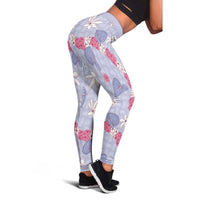 Hawaii Anthurium Tiare Pikake Lei Leggings Poni Lauhala Art Pattern