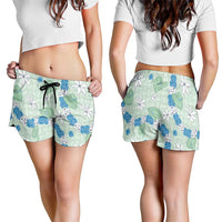 Hawaii Anthurium Tiare Pikake Lei Shorts for Women Omaomao Lauhala Art Pattern LT01 - Polynesian Pride