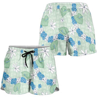 Hawaii Anthurium Tiare Pikake Lei Shorts for Women Omaomao Lauhala Art Pattern LT01 - Polynesian Pride