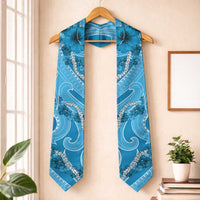 Hawaii Blue Hibiscus Pikake Lei Graduation Stole