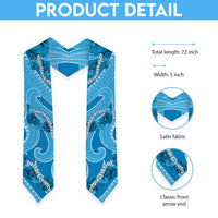 Hawaii Blue Hibiscus Pikake Lei Graduation Stole