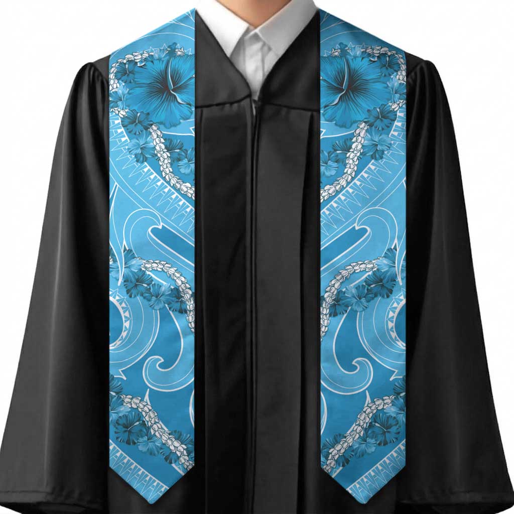 Hawaii Blue Hibiscus Pikake Lei Graduation Stole
