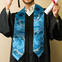 Hawaii Blue Hibiscus Pikake Lei Graduation Stole