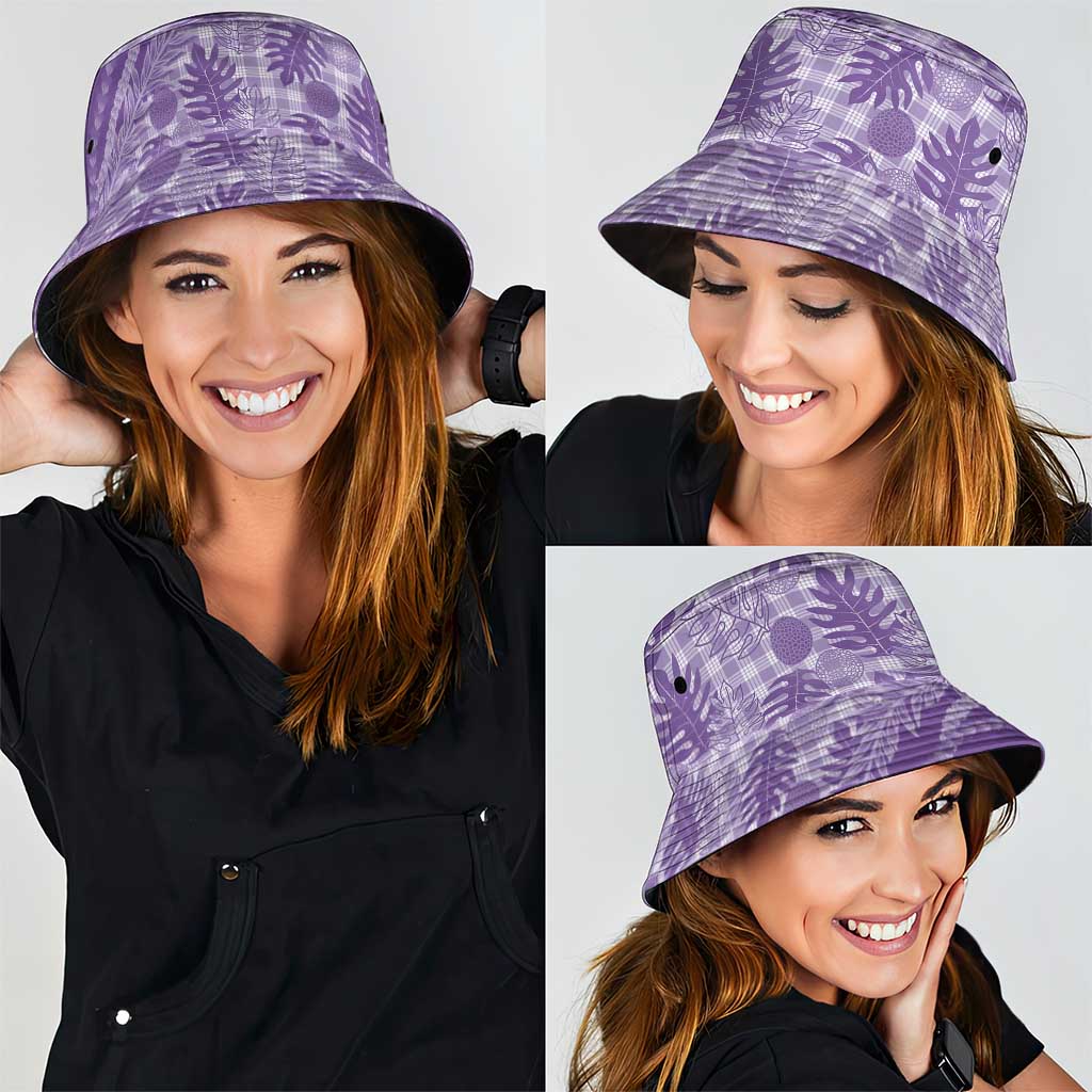 Hawaii Breadfruit Palaka Bucket Hat Poni Maile Lei - Polynesian Pride