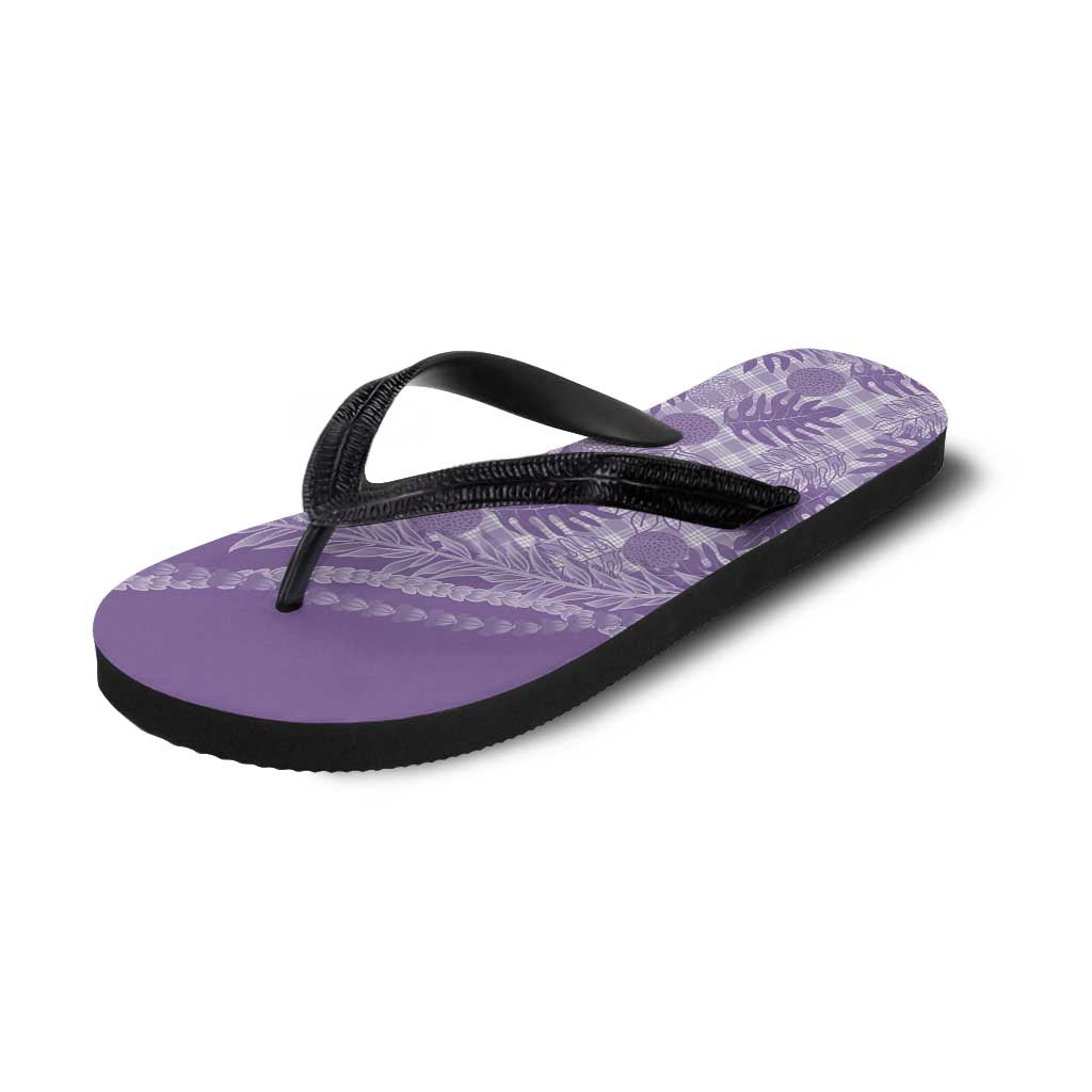 Hawaii Breadfruit Palaka Flip Flops Poni Maile Lei - Polynesian Pride