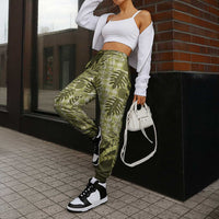Hawaii Breadfruit Palaka Jogger Pants Omaomao Maile Lei - Polynesian Pride