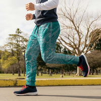 Hawaii Breadfruit Palaka Jogger Pants Polu Opal Maile Lei - Polynesian Pride
