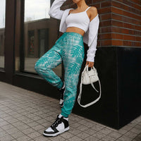 Hawaii Breadfruit Palaka Jogger Pants Polu Opal Maile Lei - Polynesian Pride