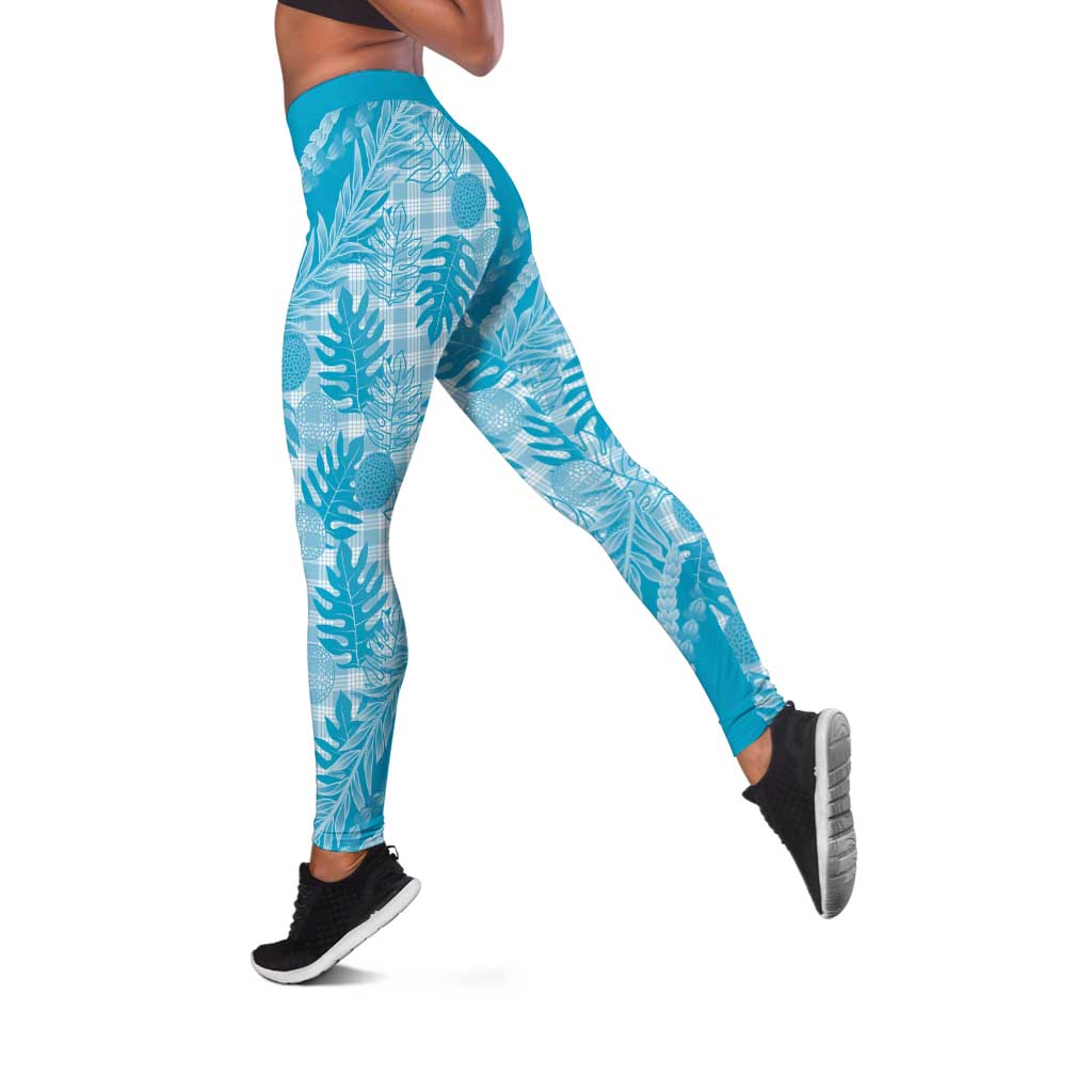 Hawaii Breadfruit Palaka Leggings Polu Maile Lei - Polynesian Pride