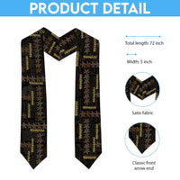 Hawaii Brown Plumeria Lei Black Graduation Stole Frangipani Floral Heritage Art