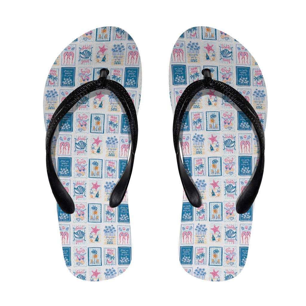 Hawaii Coastal Summer Postcard Flip Flops