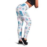 Hawaii Coastal Summer Postcard Leggings