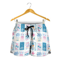 Hawaii Coastal Summer Postcard Shorts for Women