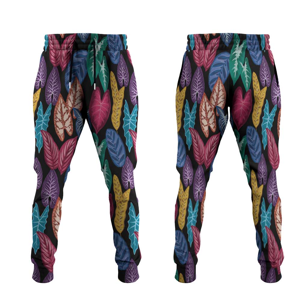 Hawaii Colorful Tropical Leaves Jogger Pants