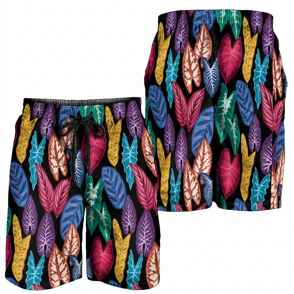 Hawaii Colorful Tropical Leaves Shorts for Men