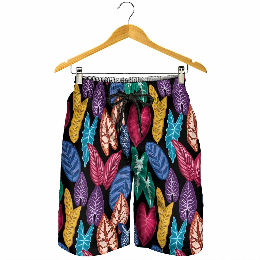 Hawaii Colorful Tropical Leaves Shorts for Men