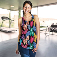Hawaii Colorful Tropical Leaves Women Racerback Tank