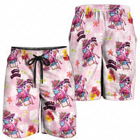 Hawaii Flamingo Hello Summer Shorts for Men Hawaiian Quilt Pattern LT9 - Polynesian Pride