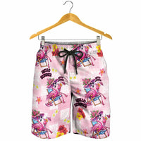 Hawaii Flamingo Hello Summer Shorts for Men Hawaiian Quilt Pattern LT9 - Polynesian Pride