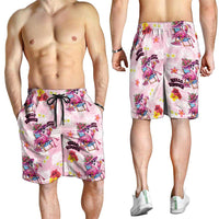 Hawaii Flamingo Hello Summer Shorts for Men Hawaiian Quilt Pattern LT9 - Polynesian Pride