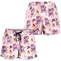 Hawaii Flamingo Hello Summer Shorts for Women Hawaiian Quilt Pattern LT9 - Polynesian Pride