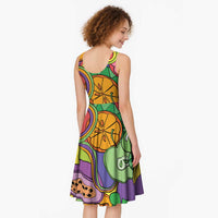 Hawaii Fruits Hippie Style Midi Dress Vibrant Colorful LT01 - Polynesian Pride