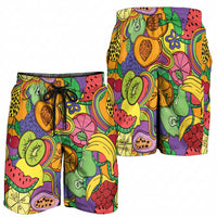 Hawaii Fruits Hippie Style Shorts for Men Vibrant Colorful LT01 - Polynesian Pride
