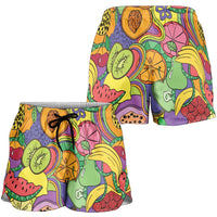 Hawaii Fruits Hippie Style Shorts for Women Vibrant Colorful LT01 - Polynesian Pride