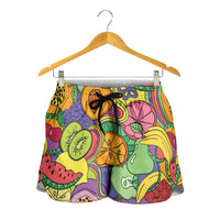 Hawaii Fruits Hippie Style Shorts for Women Vibrant Colorful LT01 - Polynesian Pride