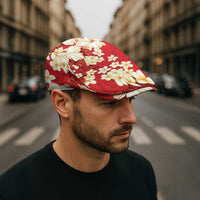 Hawaii Hibiscus Plumeria Red Jeff Hat Polynesian Pattern