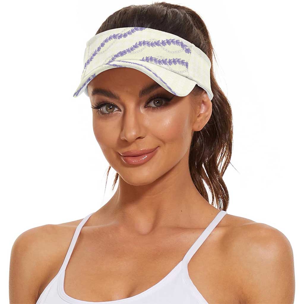 Hawaii Honohono Palaka Motifs Sun Visor Cap Hawaiian Orchid Lei LT14 - Polynesian Pride