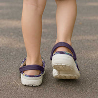 Hawaii Islands Map Design with Japanese Landscape Clogs Shoes Hawaiian Japan Fusion Art Purple Color