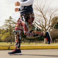 Hawaii Japanese Culture Black Jogger Pants Spring Cranes Aloha Pattern