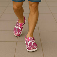 Hawaii Japanese Culture Pink Clogs Shoes Spring Cranes Aloha Pattern