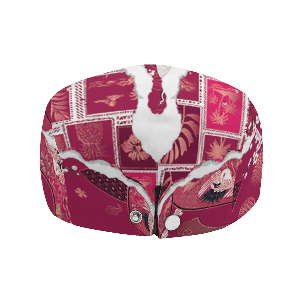 Hawaii Japanese Culture Pink Jeff Hat Spring Cranes Aloha Pattern