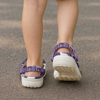 Hawaii Japanese Culture Purple Clogs Shoes Spring Cranes Aloha Pattern