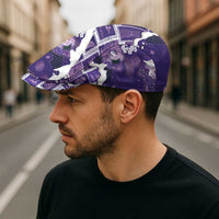 Hawaii Japanese Culture Purple Jeff Hat Spring Cranes Aloha Pattern