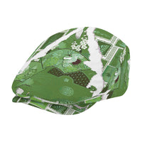 Hawaii Japanese Culture Sage Green Jeff Hat Spring Cranes Aloha Pattern