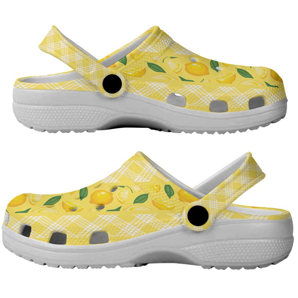 Hawaii Lemon Palaka Clogs Shoes Striped Stylized