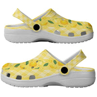 Hawaii Lemon Palaka Clogs Shoes Striped Stylized