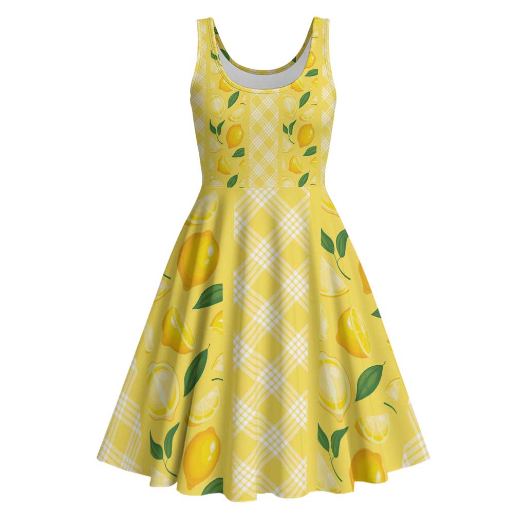 Hawaii Lemon Palaka Midi Dress Striped Stylized