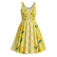 Hawaii Lemon Palaka Midi Dress Striped Stylized