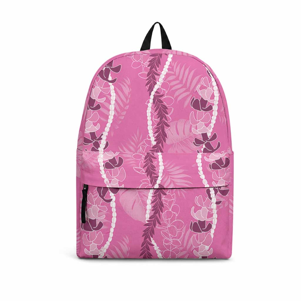 Hawaii Maile Lei Backpack With Pink Monstera Pattern LT05 Pink - Polynesian Pride