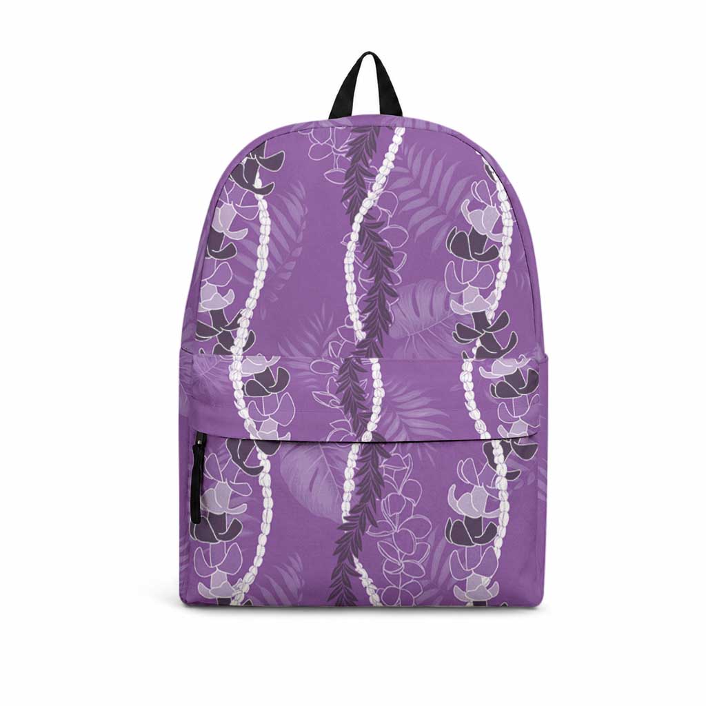 Hawaii Maile Lei Backpack With Violet Monstera Pattern LT05 Violet - Polynesian Pride