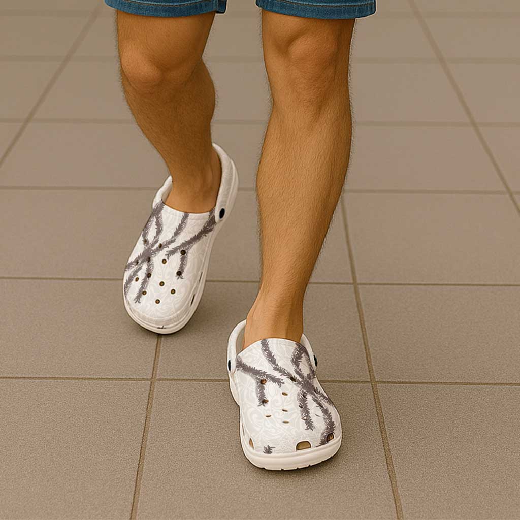 Hawaii Maile Lei Clogs Shoes Aloha The Grey Color